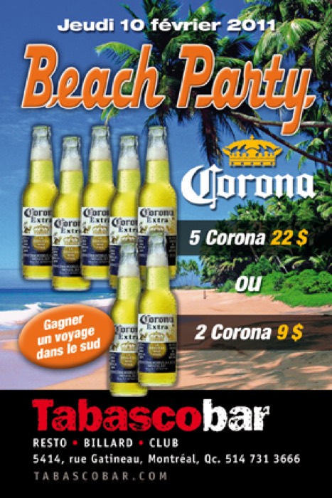 Tabasco Bar Beach Party flyer