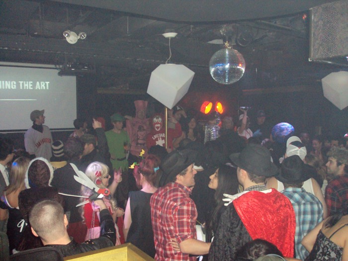 Halloween party crowd at Tabasco Bar