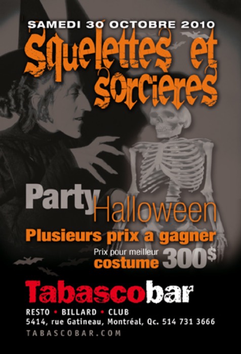 Tabasco Bar Halloween party flyer