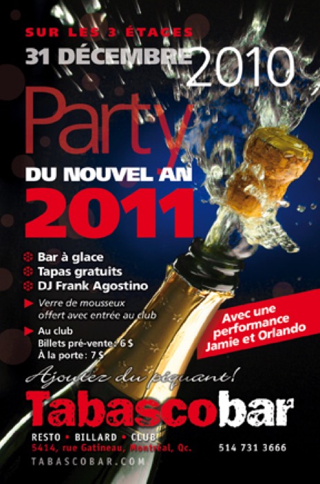 Tabasco Bar New Year's Eve party flyer featuring DJ Franco Agostino